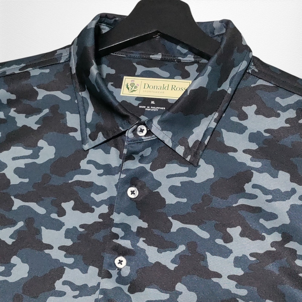 Donald Ross‎ Golf Polo Mens XL Long Sleeve Camo Performance Outdoor Stretch